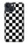 S1611 チェッカーボード Black and White Check Chess Board iPhone 14 Plus バックケース、フリップケース・カバー