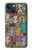 S3879 レトロな音楽の落書き Retro Music Doodle iPhone 14 Plus バックケース、フリップケース・カバー