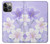 S2361 紫の花 Purple White Flowers iPhone 14 Pro Max バックケース、フリップケース・カバー