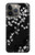 S2544 黒花柄の着物 Japanese Kimono Style Black Flower Pattern iPhone 14 Pro Max バックケース、フリップケース・カバー