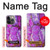 S2907 パープルターコイズ宝石グラフィックプリント Purple Turquoise Stone iPhone 14 Pro Max バックケース、フリップケース・カバー