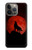 S2955 狼は赤月にハウリング Wolf Howling Red Moon iPhone 14 Pro Max バックケース、フリップケース・カバー