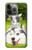 S3795 不機嫌子猫遊び心シベリアンハスキー犬ペイント Kitten Cat Playful Siberian Husky Dog Paint iPhone 14 Pro Max バックケース、フリップケース・カバー