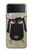S2826 眠えない黒い羊 Cute Cartoon Unsleep Black Sheep Samsung Galaxy Z Flip 4 バックケース、フリップケース・カバー