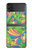 S3273 フラワーラインアートパターン Flower Line Art Pattern Samsung Galaxy Z Flip 4 バックケース、フリップケース・カバー