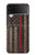 S3804 消防士メタルレッドラインフラググラフィック Fire Fighter Metal Red Line Flag Graphic Samsung Galaxy Z Flip 4 バックケース、フリップケース・カバー