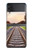 S3866 鉄道直線線路 Railway Straight Train Track Samsung Galaxy Z Flip 4 バックケース、フリップケース・カバー