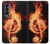 S0493 音楽ノート火災 Music Note Burn Samsung Galaxy Z Fold 4 バックケース、フリップケース・カバー