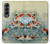 S1654 魚アート絵画 Koi Carp Fish Art Painting Samsung Galaxy Z Fold 4 バックケース、フリップケース・カバー