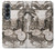 S1681 スチームパンク 図面 Steampunk Drawing Samsung Galaxy Z Fold 4 バックケース、フリップケース・カバー