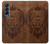 S2529 レオゾディアックタトゥーブラウングラフィック Leo Zodiac Tattoo Brown Graphic Print Samsung Galaxy Z Fold 4 バックケース、フリップケース・カバー