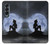 S2668 マーメイドシルエット月の夜 Mermaid Silhouette Moon Night Samsung Galaxy Z Fold 4 バックケース、フリップケース・カバー