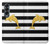 S2882 黒と白のストライプ ゴールドドルフィン Black and White Striped Gold Dolphin Samsung Galaxy Z Fold 4 バックケース、フリップケース・カバー