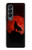 S2955 狼は赤月にハウリング Wolf Howling Red Moon Samsung Galaxy Z Fold 4 バックケース、フリップケース・カバー