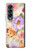 S3035 花 Sweet Flower Painting Samsung Galaxy Z Fold 4 バックケース、フリップケース・カバー