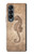 S3214 タツノオトシゴスケルトン化石 Seahorse Skeleton Fossil Samsung Galaxy Z Fold 4 バックケース、フリップケース・カバー