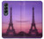 S3447 エッフェルパリの夕日 Eiffel Paris Sunset Samsung Galaxy Z Fold 4 バックケース、フリップケース・カバー