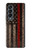 S3804 消防士メタルレッドラインフラググラフィック Fire Fighter Metal Red Line Flag Graphic Samsung Galaxy Z Fold 4 バックケース、フリップケース・カバー