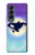 S3807 キラーホエールオルカ月パステルファンタジー Killer Whale Orca Moon Pastel Fantasy Samsung Galaxy Z Fold 4 バックケース、フリップケース・カバー