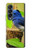 S3839 幸福の青い 鳥青い鳥 Bluebird of Happiness Blue Bird Samsung Galaxy Z Fold 4 バックケース、フリップケース・カバー