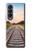 S3866 鉄道直線線路 Railway Straight Train Track Samsung Galaxy Z Fold 4 バックケース、フリップケース・カバー