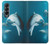 S3878 イルカ Dolphin Samsung Galaxy Z Fold 4 バックケース、フリップケース・カバー