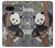 S3793 かわいい赤ちゃん雪パンダのペイント Cute Baby Panda Snow Painting Google Pixel 7 バックケース、フリップケース・カバー