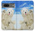 S3794 北極シロクマはシールに恋するペイント Arctic Polar Bear and Seal Paint Google Pixel 7 バックケース、フリップケース・カバー