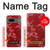 S3817 赤い花の桜のパターン Red Floral Cherry blossom Pattern Google Pixel 7 バックケース、フリップケース・カバー