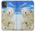 S3794 北極シロクマはシールに恋するペイント Arctic Polar Bear and Seal Paint Motorola Moto G32 バックケース、フリップケース・カバー