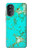 S2377 ターコイズの宝石用原石のグラフィックプリント Turquoise Gemstone Texture Graphic Printed Motorola Moto G52, G82 5G バックケース、フリップケース・カバー