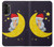 S2849 かわいいスリーピーフクロウ Cute Sleepy Owl Moon Night Motorola Moto G52, G82 5G バックケース、フリップケース・カバー