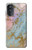 S3717 ローズゴールドブルーパステル大理石グラフィックプリント Rose Gold Blue Pastel Marble Graphic Printed Motorola Moto G52, G82 5G バックケース、フリップケース・カバー