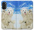 S3794 北極シロクマはシールに恋するペイント Arctic Polar Bear and Seal Paint Motorola Moto G52, G82 5G バックケース、フリップケース・カバー