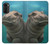 S3871 かわいい赤ちゃんカバ カバ Cute Baby Hippo Hippopotamus Motorola Moto G52, G82 5G バックケース、フリップケース・カバー