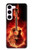 S0415 火ギター Fire Guitar Burn Samsung Galaxy S23 バックケース、フリップケース・カバー