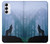 S0935 森の中の野生オオカミのハウリング Wolf Howling in Forest Samsung Galaxy S23 バックケース、フリップケース・カバー