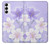 S2361 紫の花 Purple White Flowers Samsung Galaxy S23 バックケース、フリップケース・カバー