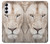 S2399 ホワイトライオンの顔 White Lion Face Samsung Galaxy S23 バックケース、フリップケース・カバー