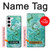 S2653 ドラゴングリーンターコイズストーングラフィックプリント Chinese Dragon Green Turquoise Stone Graphic Printed Samsung Galaxy S23 バックケース、フリップケース・カバー