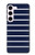 S2767 ネイビーホワイトストライプ Navy White Striped Samsung Galaxy S23 バックケース、フリップケース・カバー