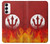 S2803 火災レッドデビル槍シンボル Fire Red Devil Spear Symbol Samsung Galaxy S23 バックケース、フリップケース・カバー