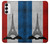 S2859 ヴィンテージフランスの旗エッフェル塔 Vintage France Flag Eiffel Tower Samsung Galaxy S23 バックケース、フリップケース・カバー