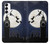 S3249 ピーター・パン Peter Pan Fly Full Moon Night Samsung Galaxy S23 バックケース、フリップケース・カバー