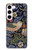 S3791 ウィリアムモリスストロベリーシーフ生地 William Morris Strawberry Thief Fabric Samsung Galaxy S23 バックケース、フリップケース・カバー