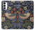 S3791 ウィリアムモリスストロベリーシーフ生地 William Morris Strawberry Thief Fabric Samsung Galaxy S23 バックケース、フリップケース・カバー