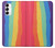 S3799 かわいい縦水彩レインボー Cute Vertical Watercolor Rainbow Samsung Galaxy S23 バックケース、フリップケース・カバー