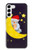 S2849 かわいいスリーピーフクロウ Cute Sleepy Owl Moon Night Samsung Galaxy S23 Plus バックケース、フリップケース・カバー