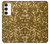S3388 ゴールドラメグラフィックプリント Gold Glitter Graphic Print Samsung Galaxy S23 Plus バックケース、フリップケース・カバー