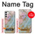S3717 ローズゴールドブルーパステル大理石グラフィックプリント Rose Gold Blue Pastel Marble Graphic Printed Samsung Galaxy S23 Plus バックケース、フリップケース・カバー